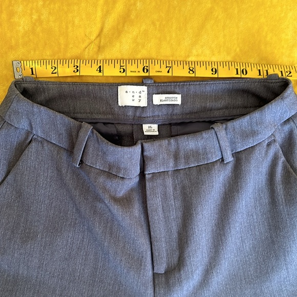 Gray stretch, high waisted slacks - Picture 2 of 7